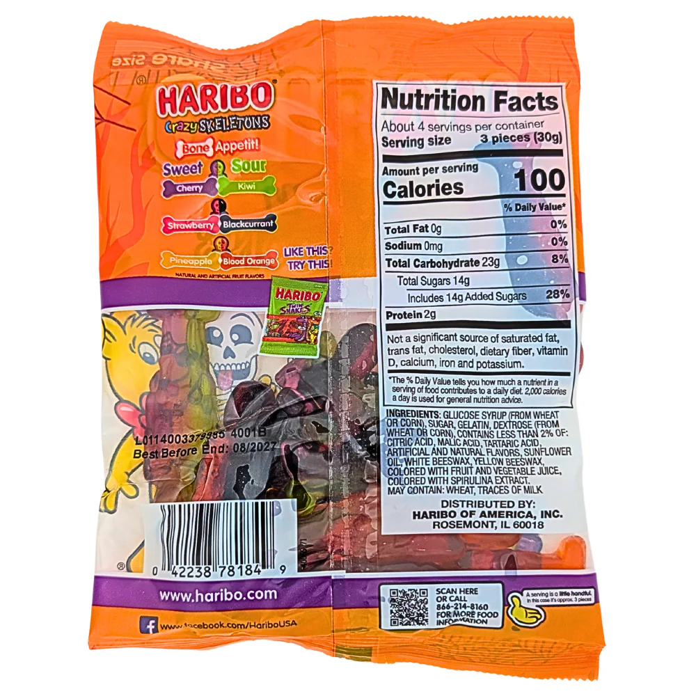 Haribo Crazy Skeletons Sweet Sour - 4oz - Image 2