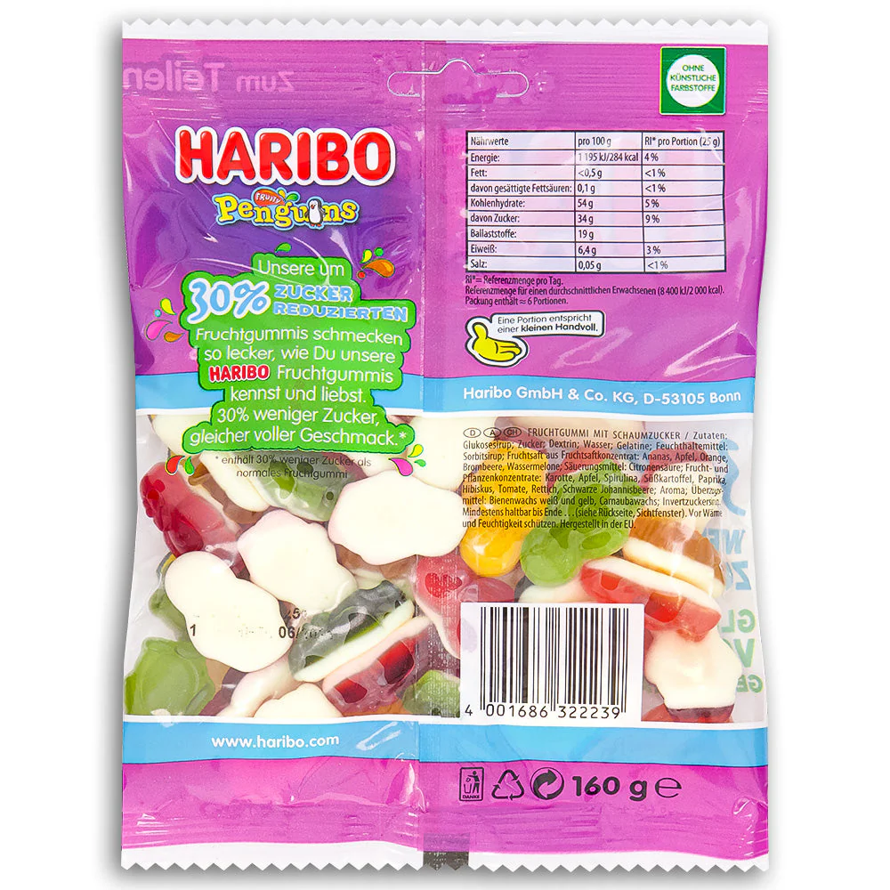 Haribo Fruity Penguins Gummy Candy - 160 g - Image 3