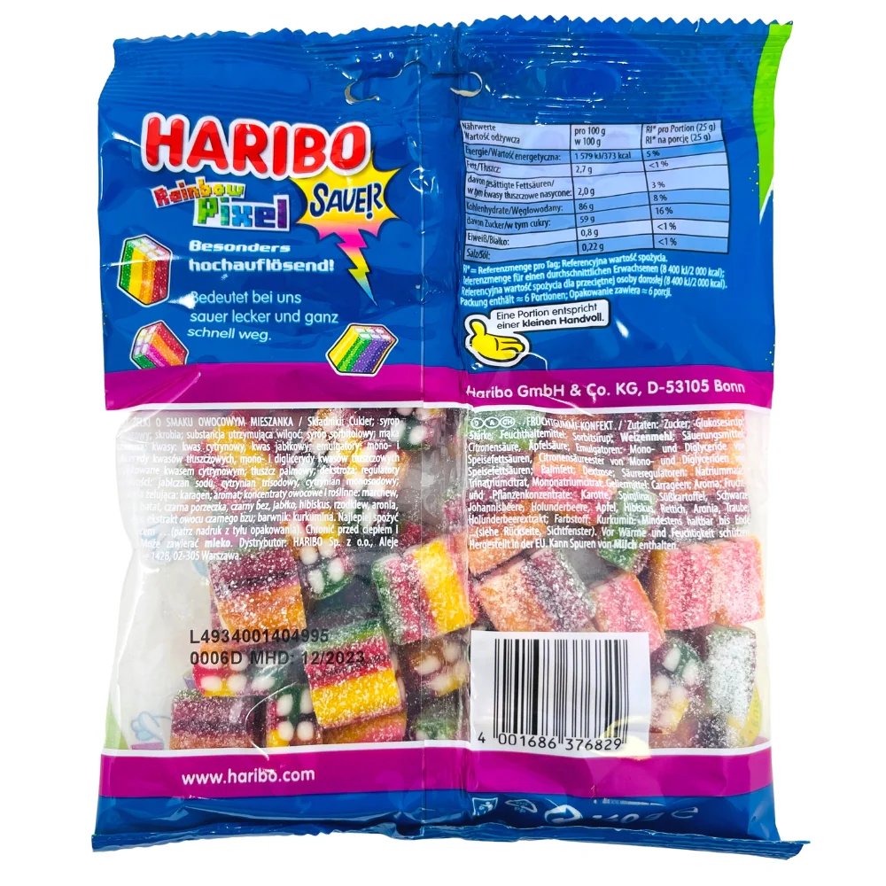 Haribo Rainbow Pixel Sour - 160g - Image 2