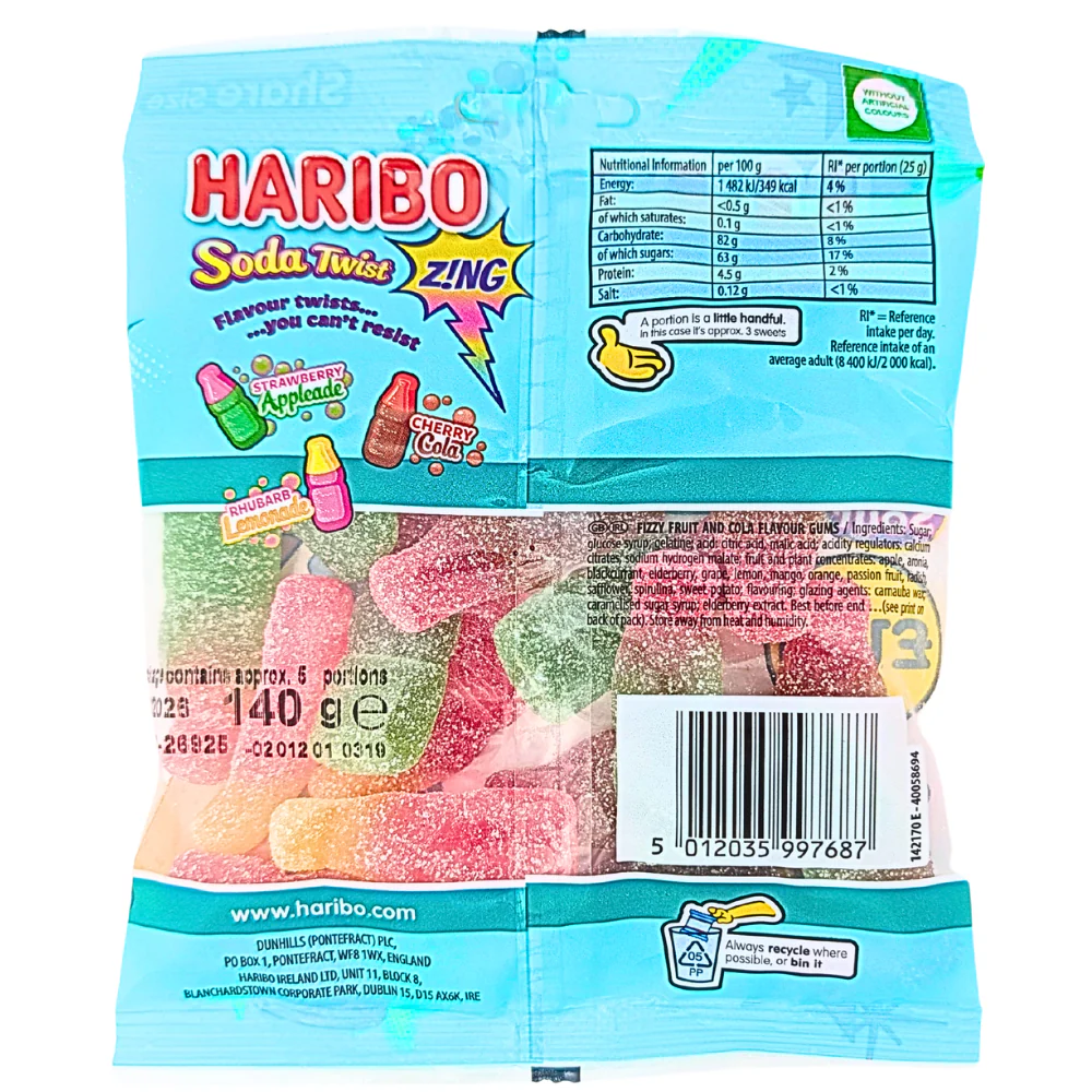 Haribo Soda Twist (UK) - 140g - Image 2