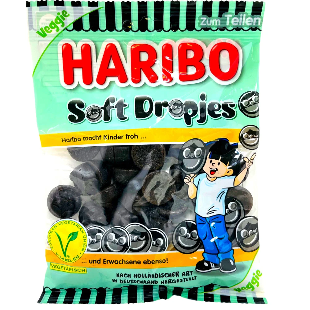 Haribo Soft Dropjes Black Licorice Jelly Drops - 175g