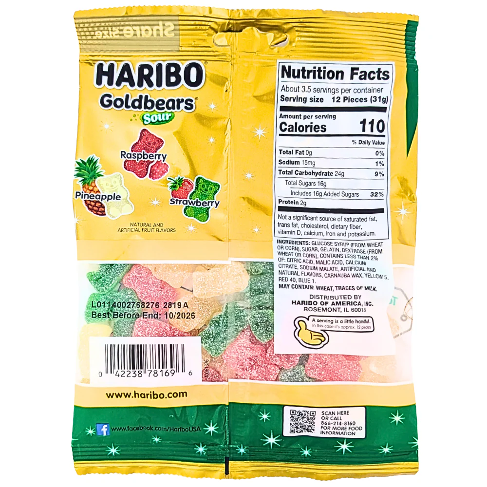 Haribo Sour Goldbears Holiday Edition - 4oz - Image 2