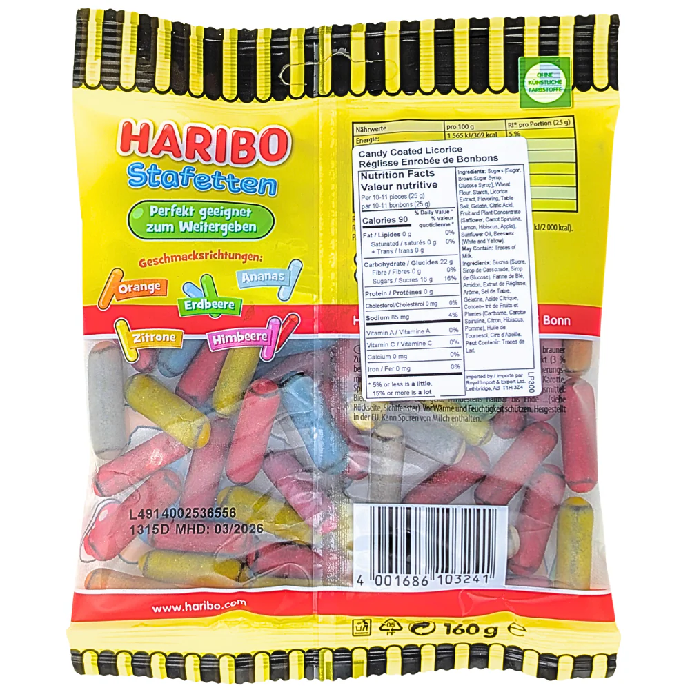 Haribo Stafetten Licorice Candy - 160g - Image 2
