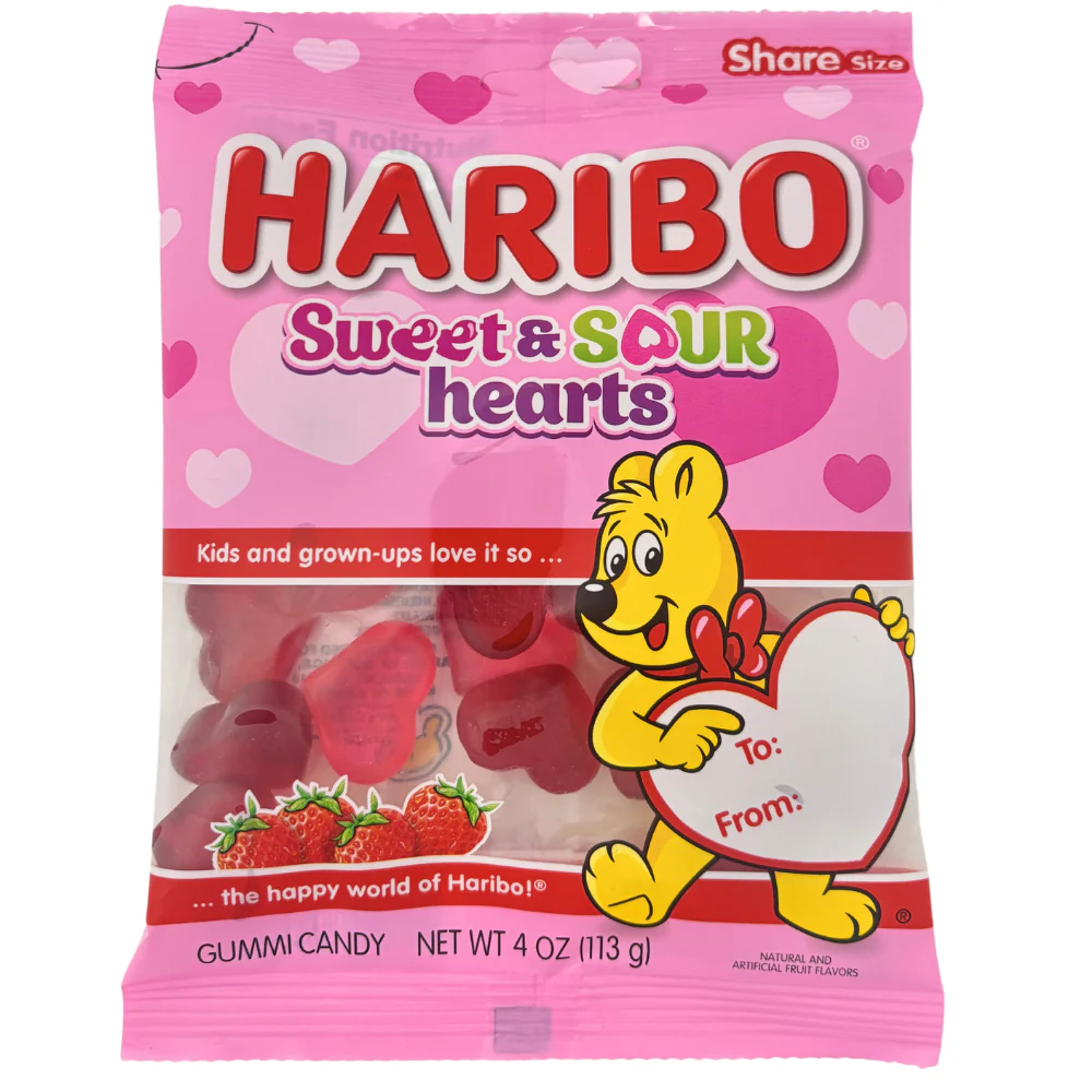 Haribo Sweet and Sour Hearts - 4oz