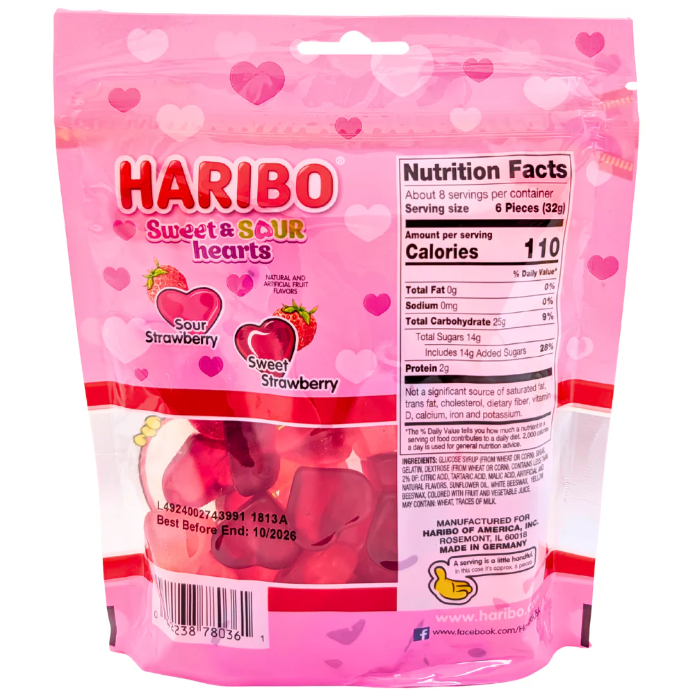 Haribo Sweet and Sour Hearts - 9oz - Image 2
