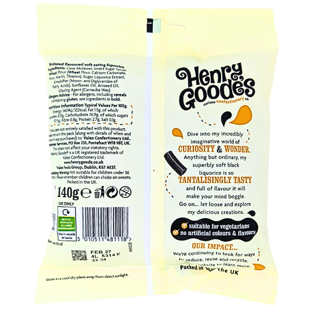 Henry Goode's Classic Soft Liquorice (UK) - 140g - Image 2