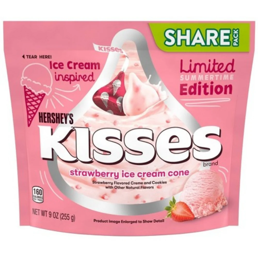Hershey's Kisses Strawberry Ice Cream Cone - 9oz