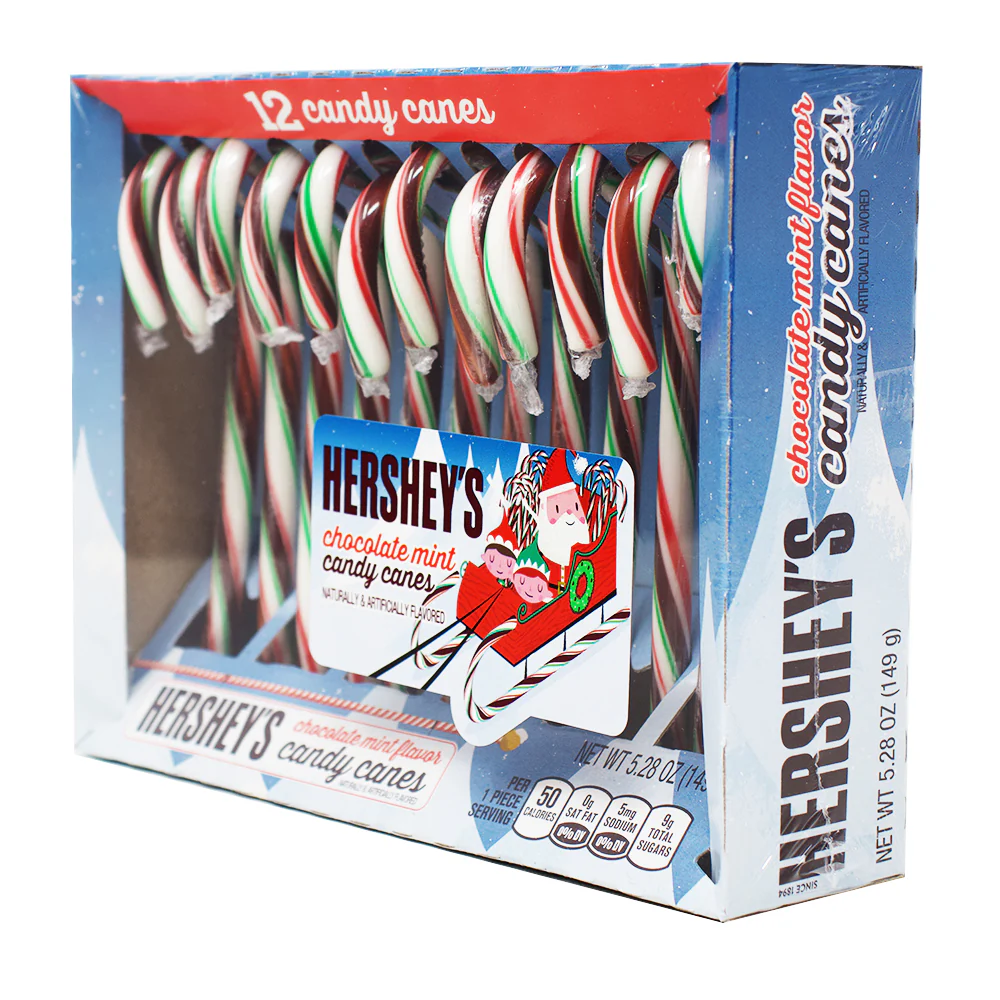 Hershey's Chocolate Mint Flavoured Candy Canes 12ct - 5.28oz - Image 2