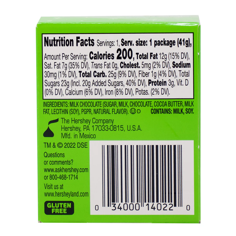 Hershey's Large Solid Milk Chocolate Kisses Grinch - 1.45oz - Image 4