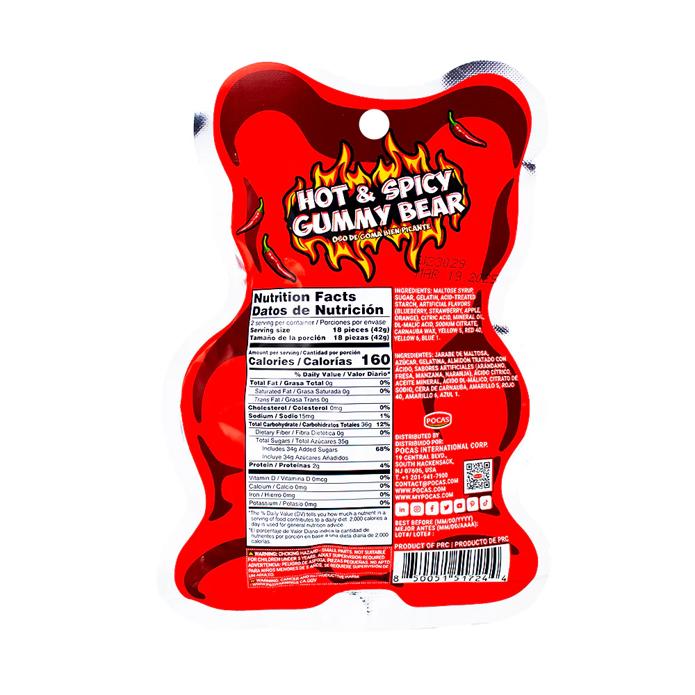 Hot & Spicy Gummy Bear - 2.95oz - Image 2
