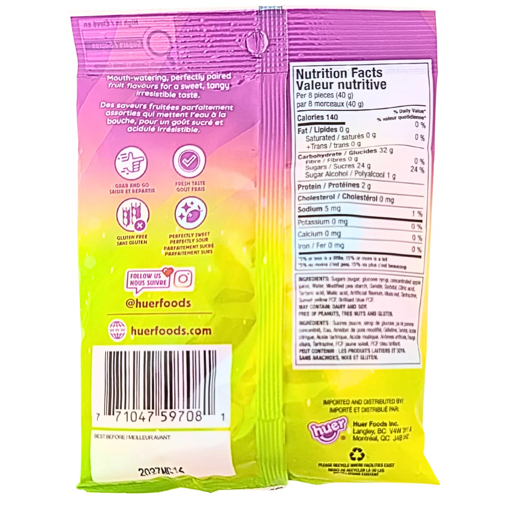 Huer Gummy Sour Suckers - 120g - Image 2