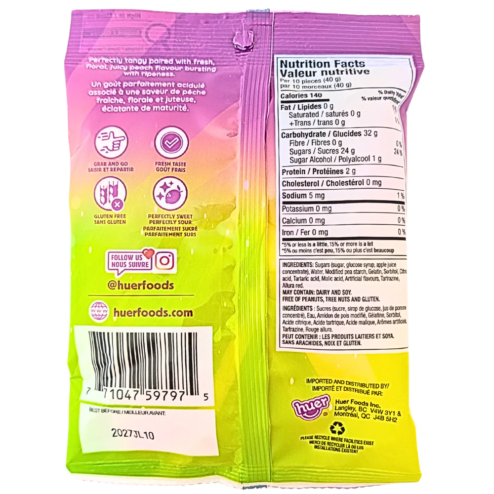 Huer Sour Peach Slices - 120g - Image 2