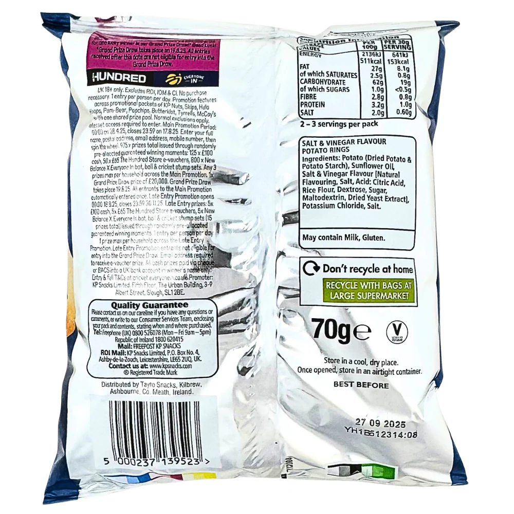 Hula Hoops Big Hoops Salt & Vinegar (UK) - 70g - Image 2