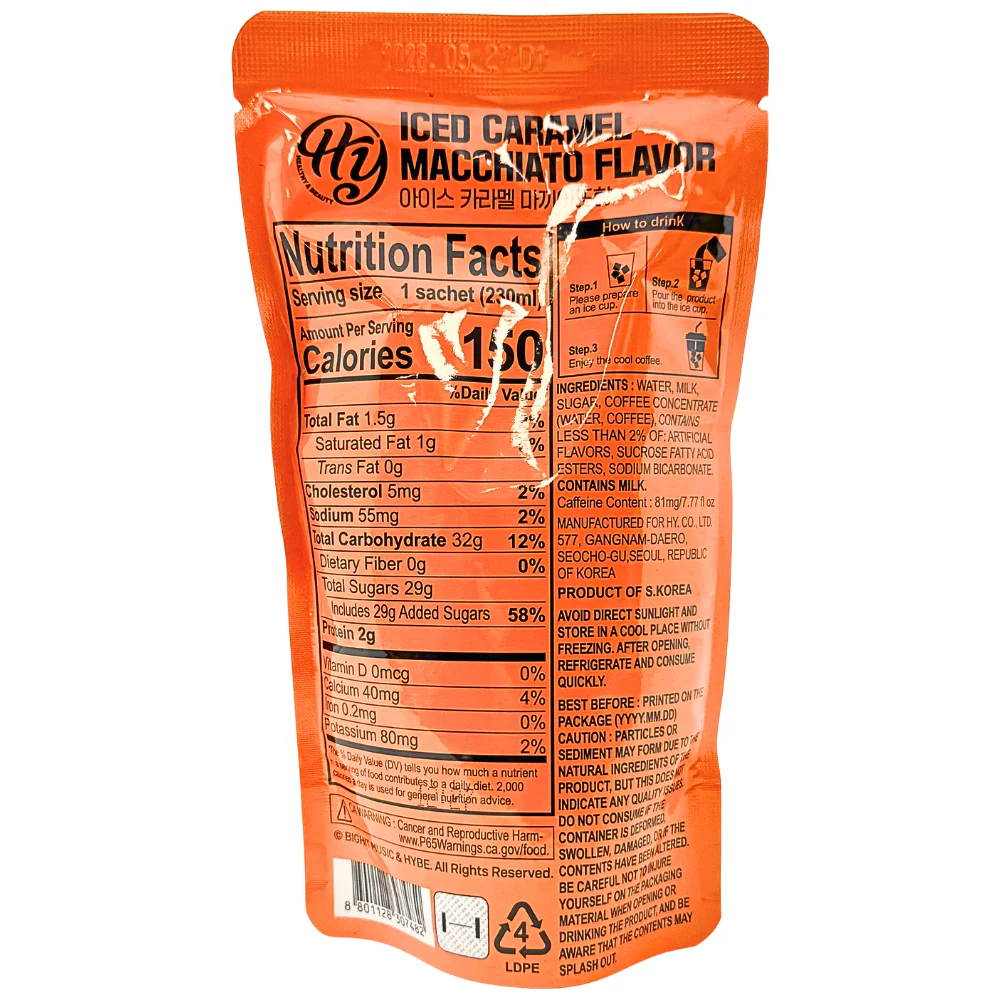 HY BTS Iced Caramel Macchiato Coffee (Korea) - 230mL - Image 2