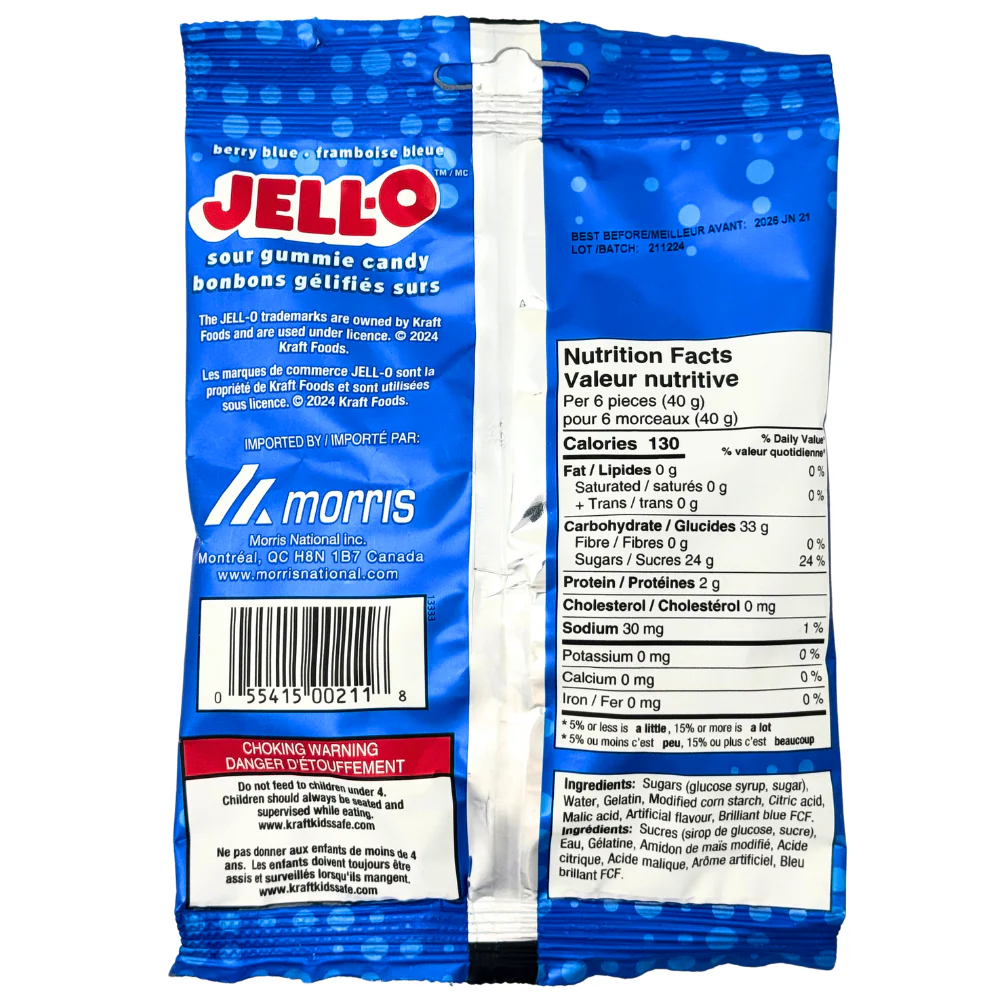 JELL-O Berry Berry Blue Sour Rings - 127g - Image 2