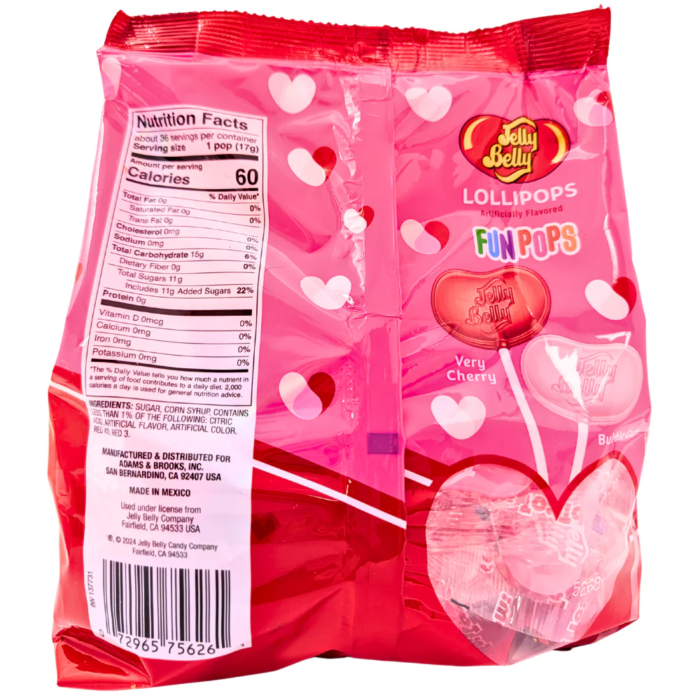 Jelly Belly Valentine Lollipops - 21oz - Image 2
