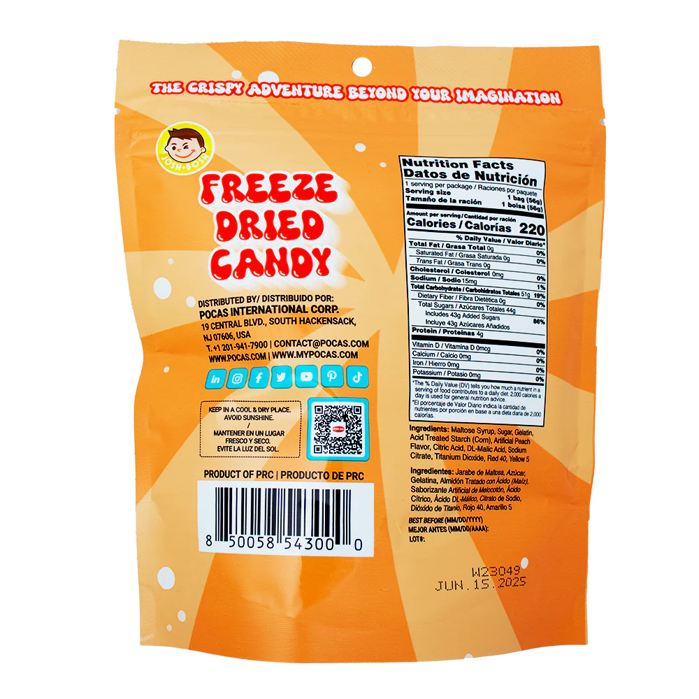 Josh Bosh Freeze Dried Candy Peach Rings - 1.95oz - Image 2