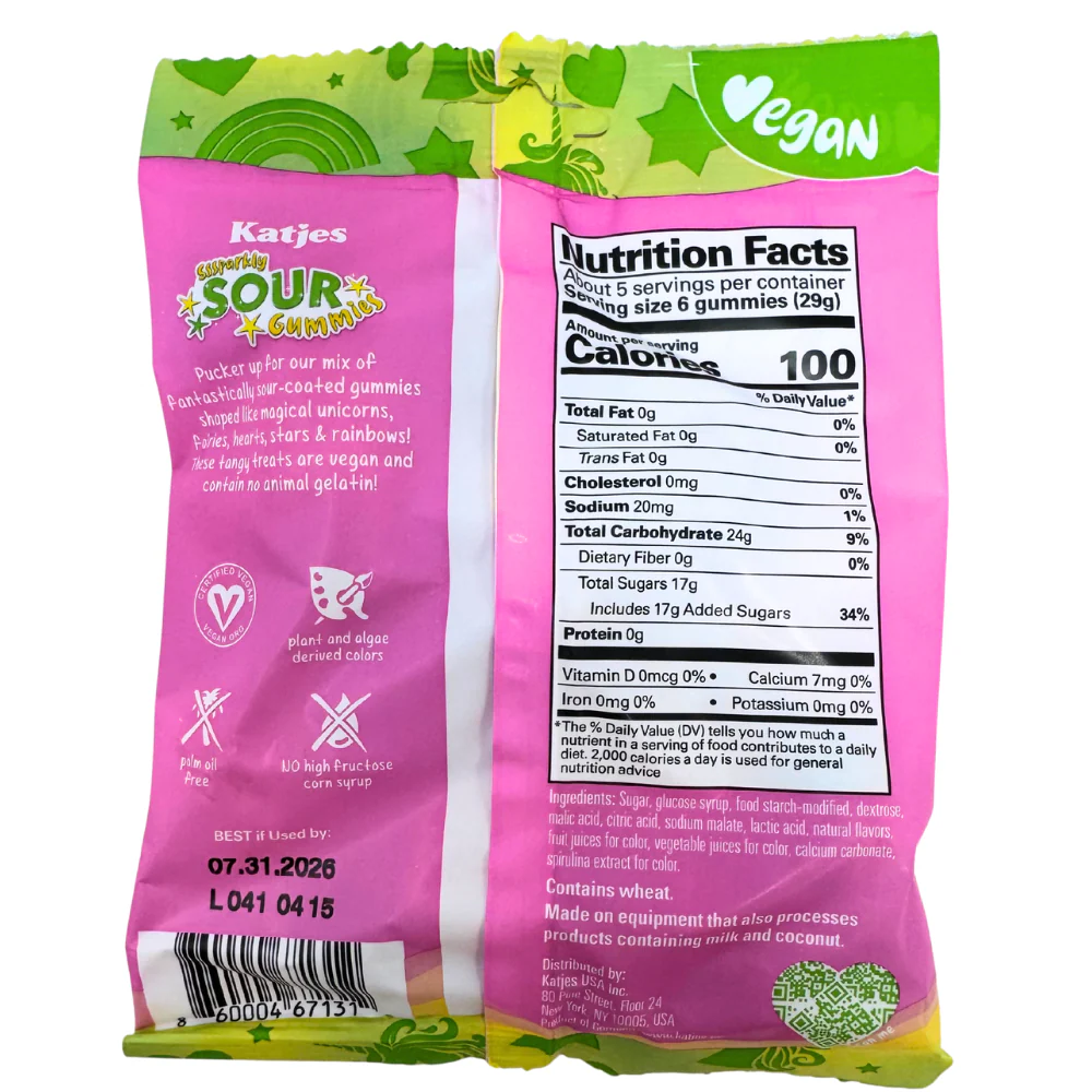 Katjes Sparkly Sour Gummies - 140g - Image 2