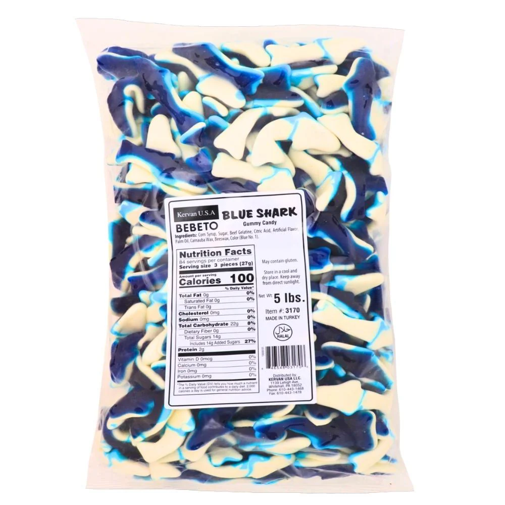 Kervan Blue Sharks Gummy Candy-5lbs - Image 2