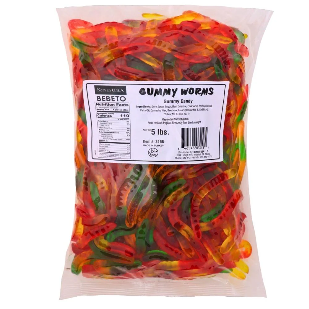 Kervan Worms Gummy Candy-5 lbs.