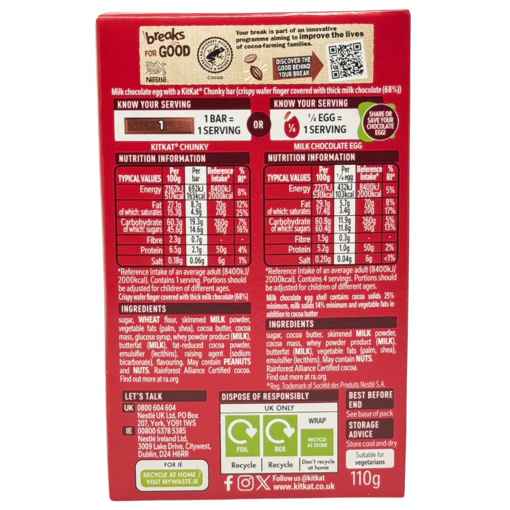 Kit Kat Chunky Easter Egg Medium (UK) - 110g - Image 2