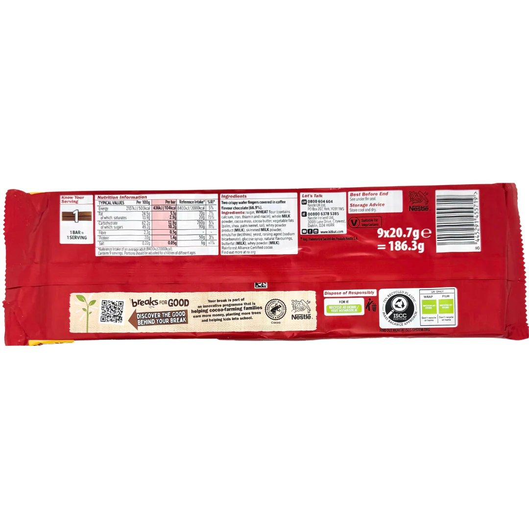 Kit Kat Nescafe Mocha Flavor (9 bars) - 186.3g - Image 2