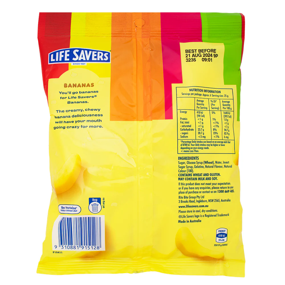 Lifesavers Bananas (Australia) - 160g - Image 2