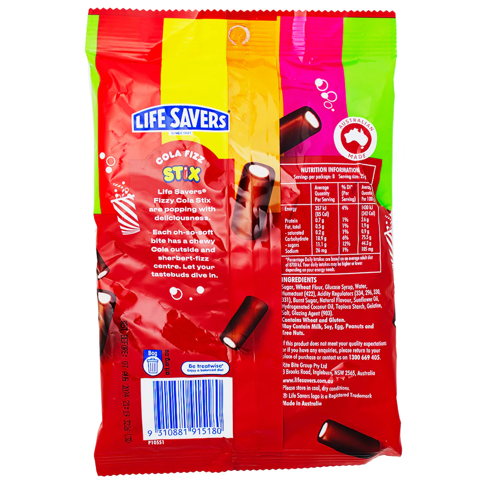 Lifesavers Stix Cola Fizz (Australia) - 200g - Image 2