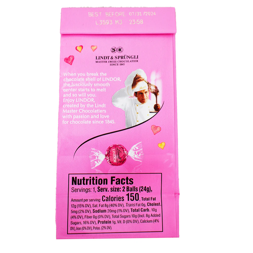 Lindor Valentine Strawberries and Cream Mini Bag - .8oz - Image 3