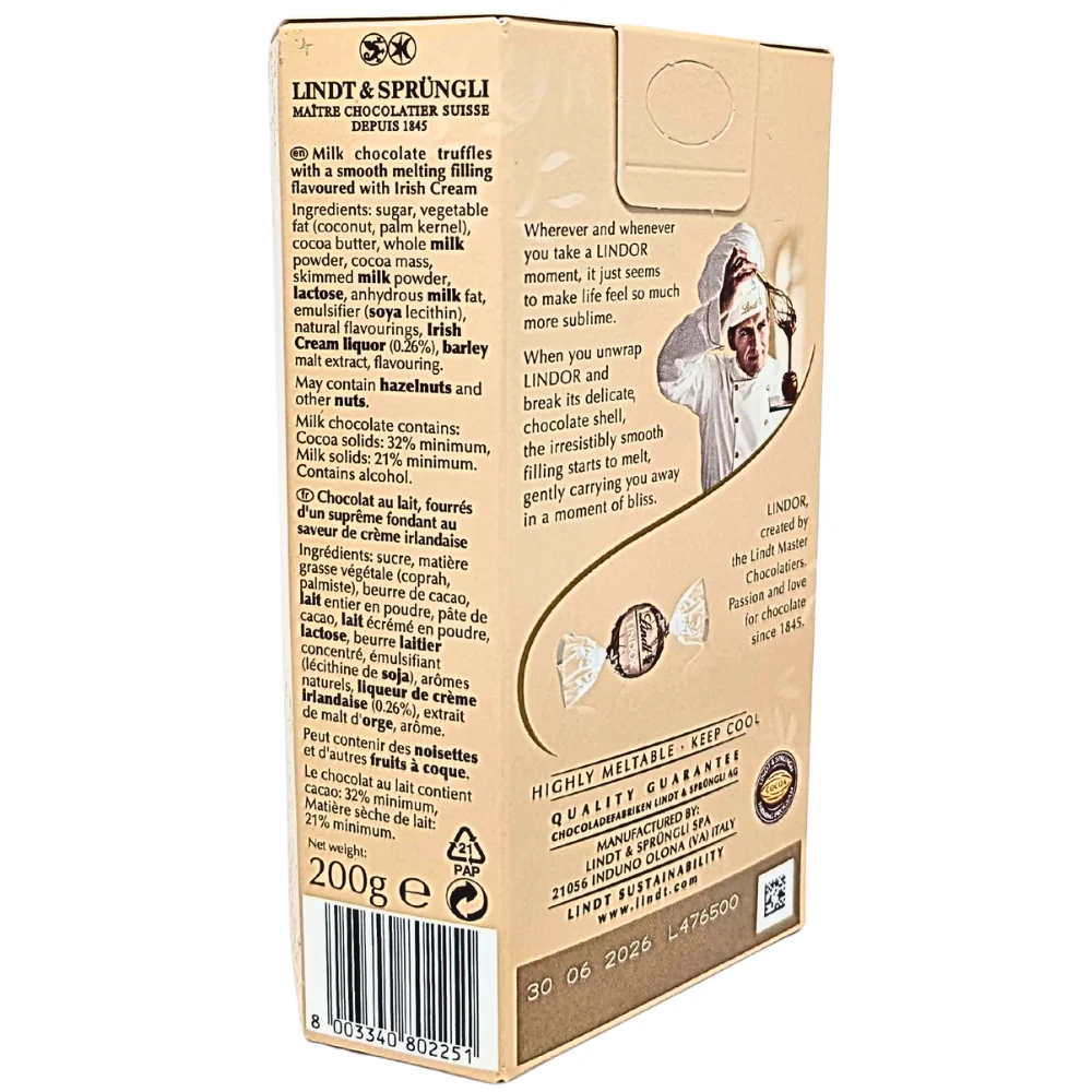 Lindt Lindor Irish Cream Gift Box (Italy) - 200g - Image 3