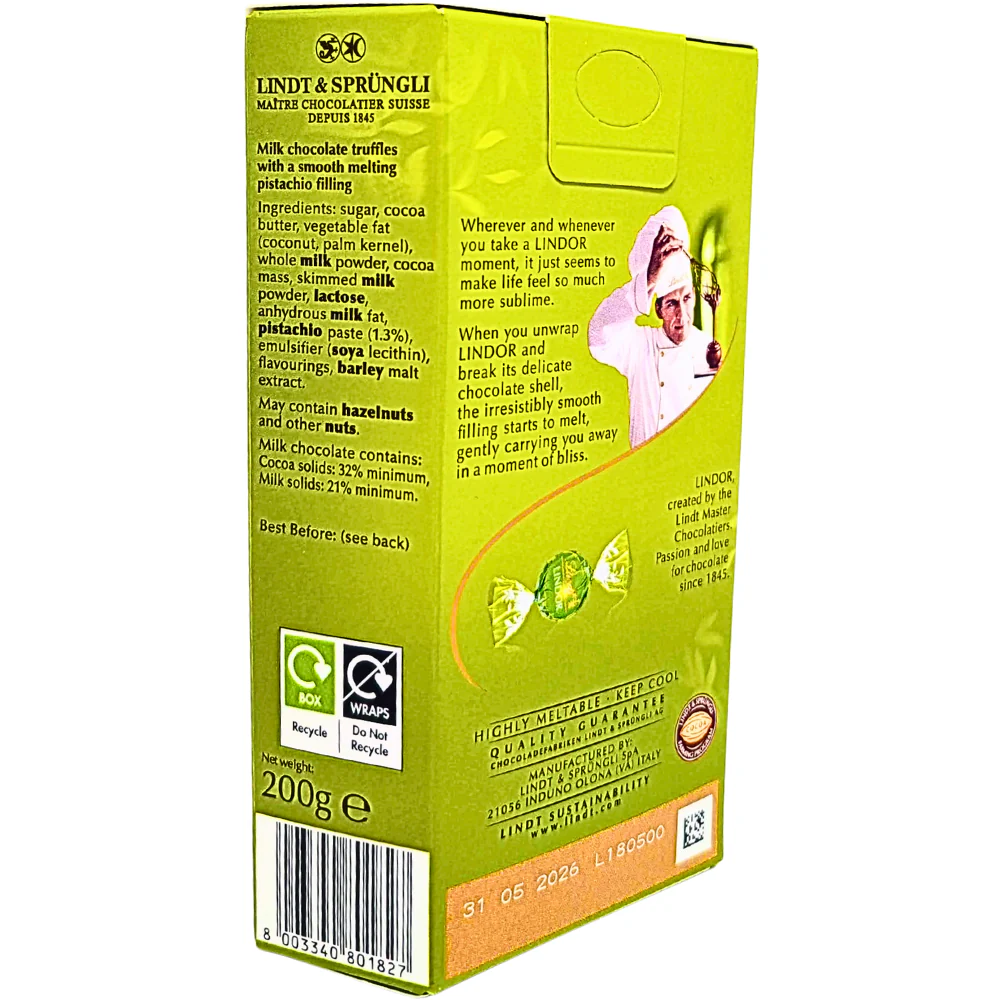 Lindt Lindor Pistacchio Gift Box (Italy) - 200g - Image 3