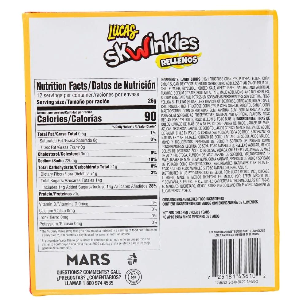 Lucas Skwinkles Rellenos Filled Ropes Pineapple Tamarind - 26g - Image 3