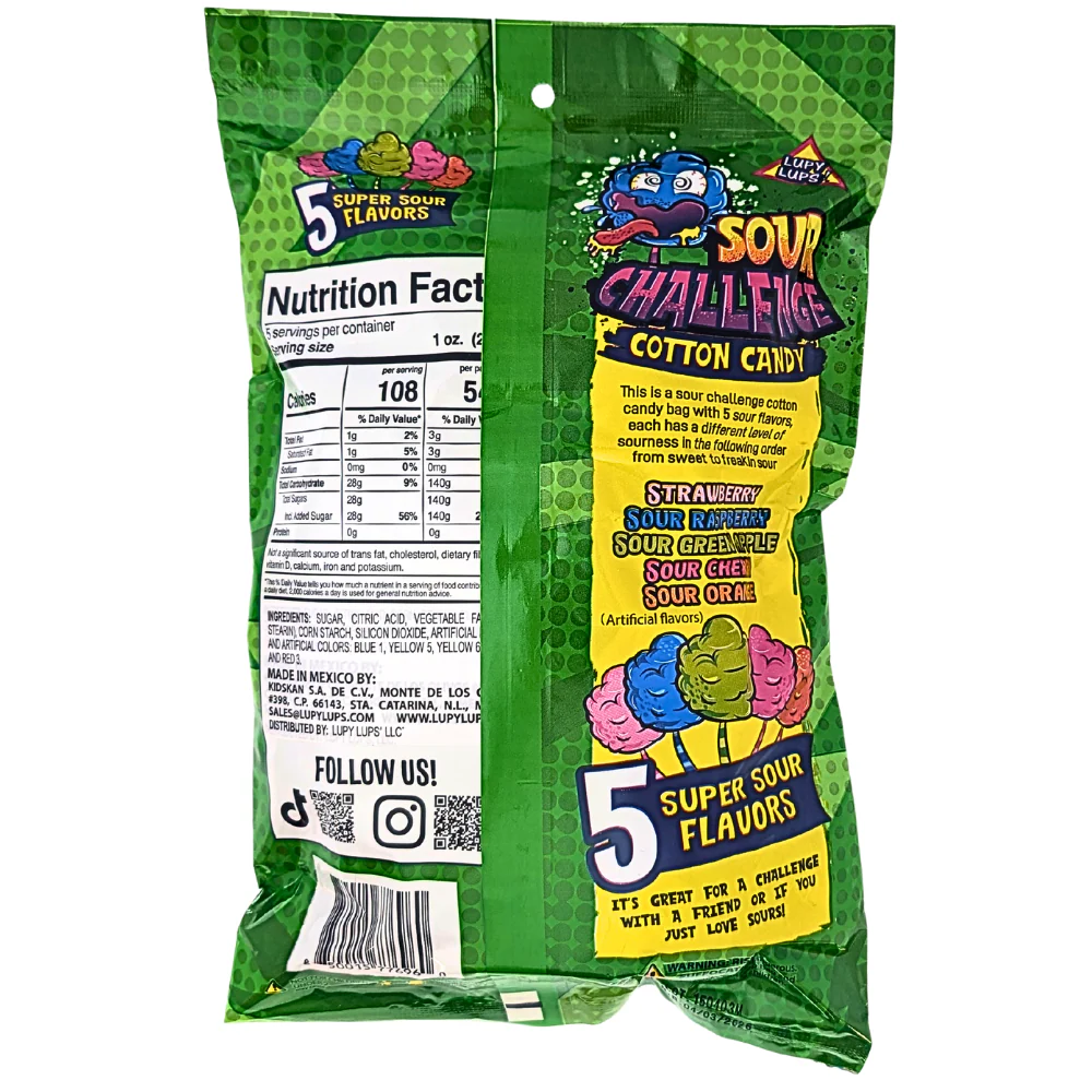 Lupy Lups Sour Challenge Cotton Candy - 5oz - Image 2