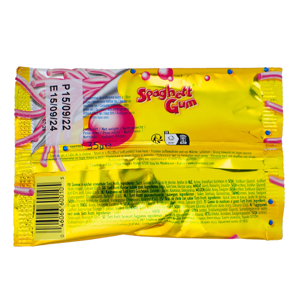 Lutti Tutti Frutti Spaghetti Bubble Gum - 35g - Image 2