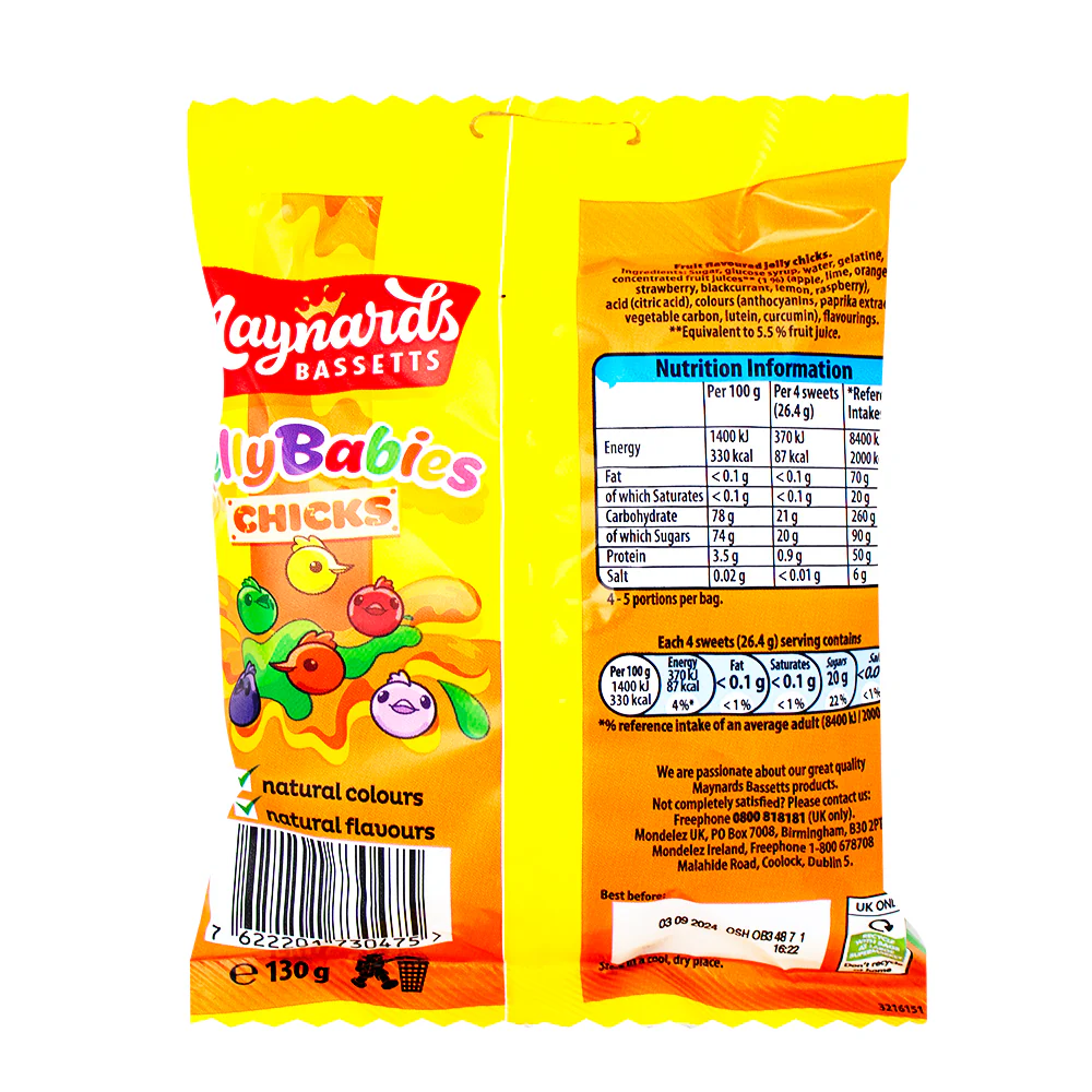 Maynards Bassetts Jelly Babies Chicks (UK) - 130g - Image 2