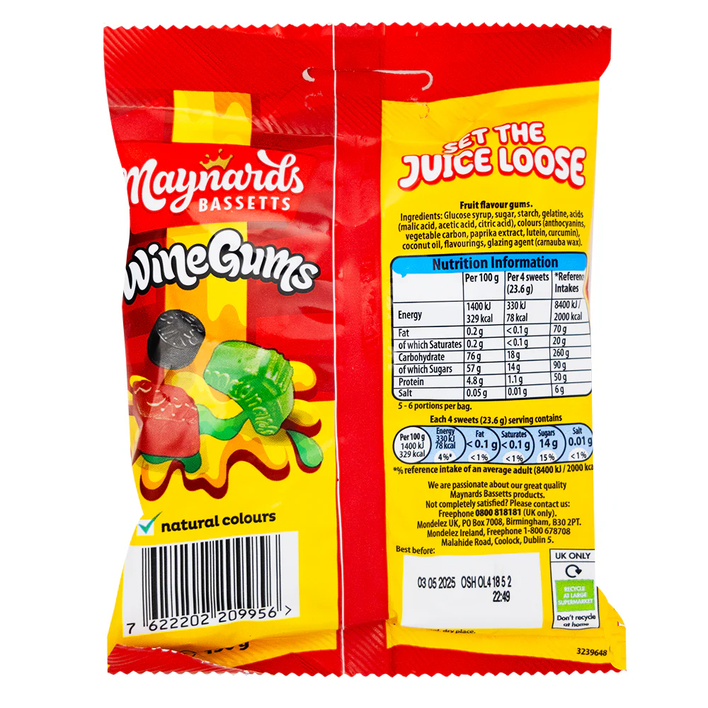 Maynards Bassetts Wine Gums UK - 130g - Image 2