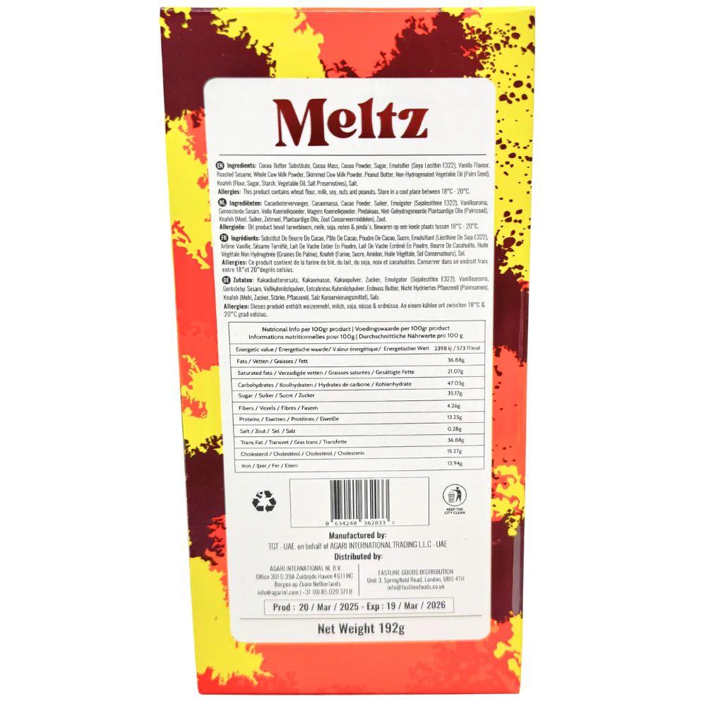 Meltz Dubai Chocolate Peanut Butter Knafeh - 192g - Image 2