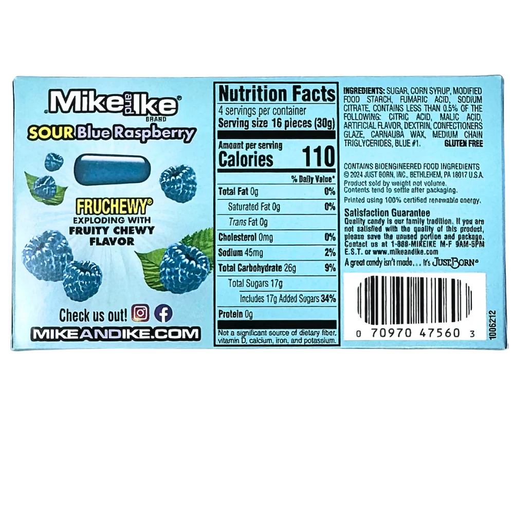 Mike and Ike Sour Blue Raspberry Theater Box - 4.25oz - Image 2