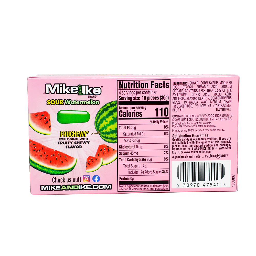 Mike and Ike Sour Watermelon -120g - Image 3