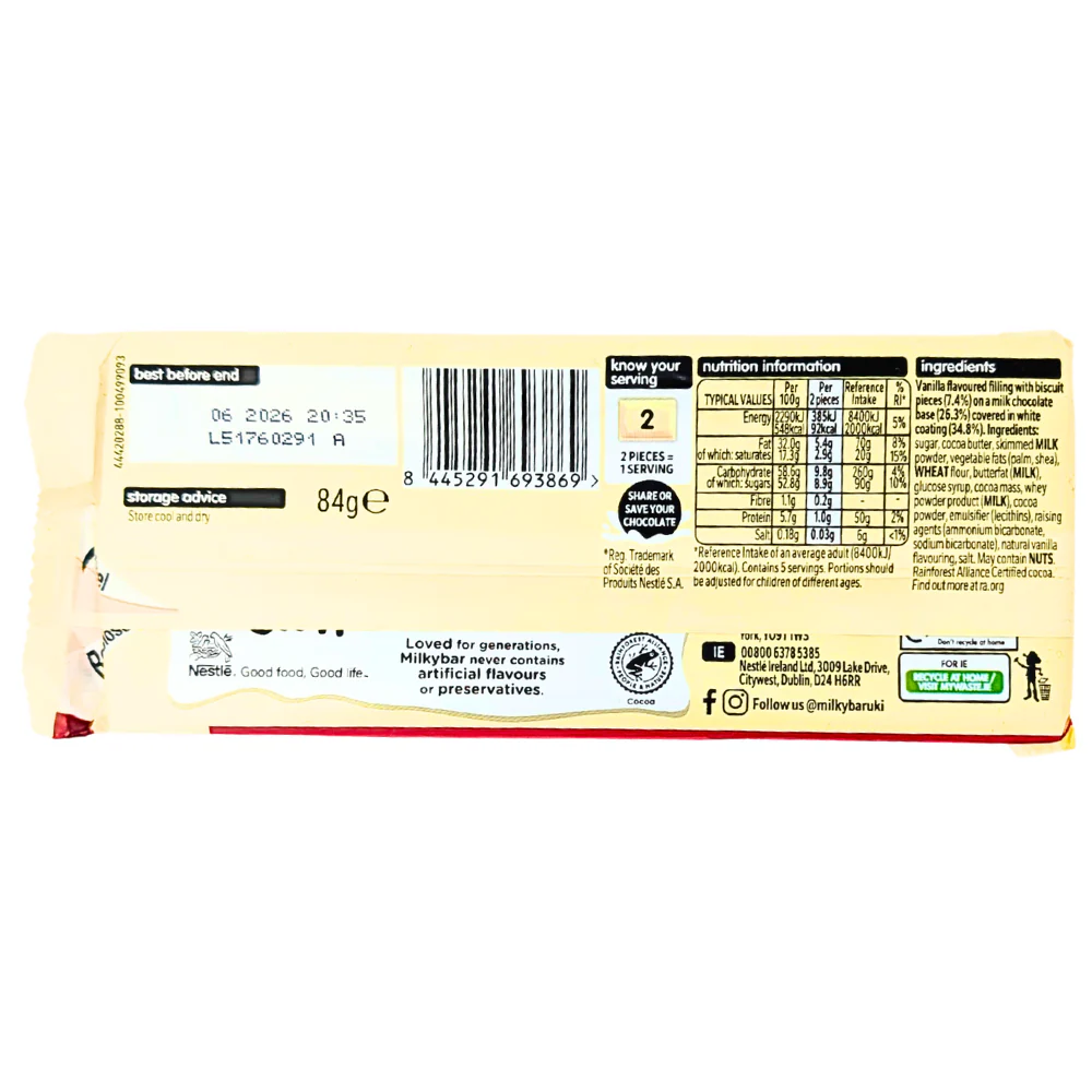 Milkybar Chocolate Crumble (UK) - 84g *BB June 30 2026* - Image 2