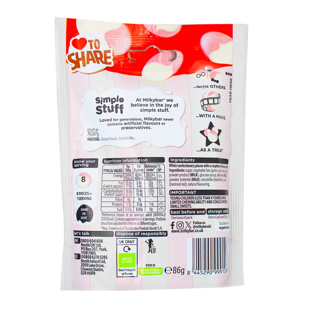Milkybar Raspberry Ripple Ice Cream (UK) - 86g - Image 2