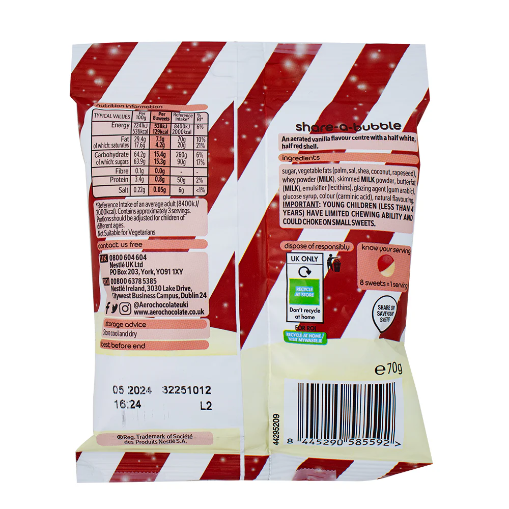 Nestle Aero Candy Cane Bubbles - 70g - Image 2