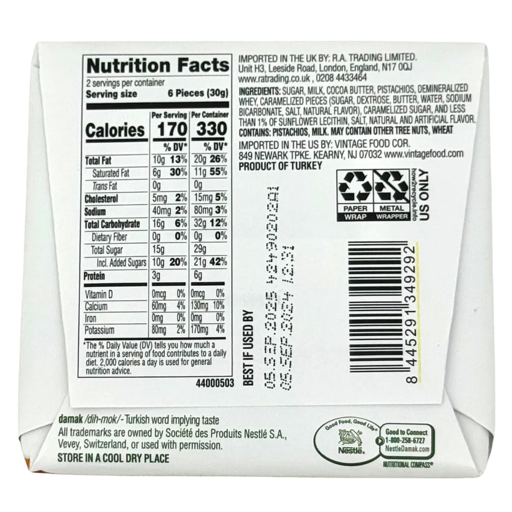 Nestle Damak Caramel Croquant with Pistachio (Turkey) - 60g - Image 2