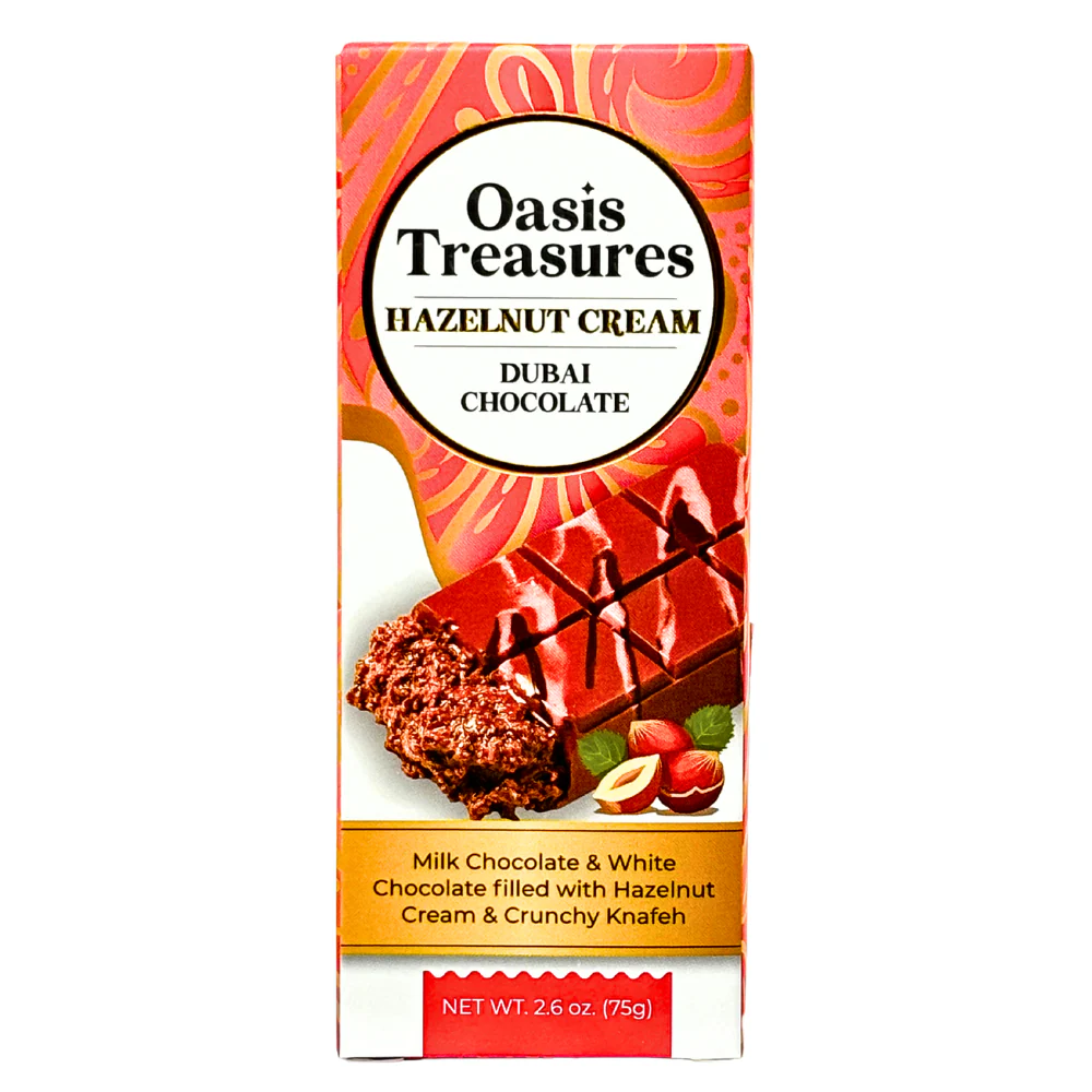 Oasis Treasures Hazelnut Cream Dubai Chocolate - 75g - Image 2