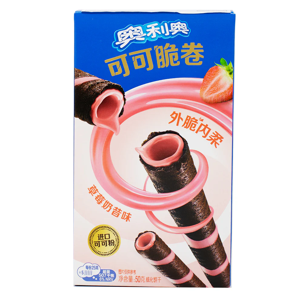 Oreo Cocoa Crisp Rolls Strawberry Milkshake (China) - 50g - Image 2