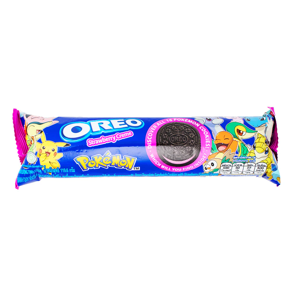 Oreo Pokemon Strawberry Creme Cookies - 119.6g