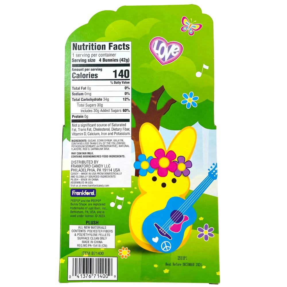 Peeps Marshmallow Plush Gift Box - Pink Bunnies Flower Power  - 1.5oz - Image 2