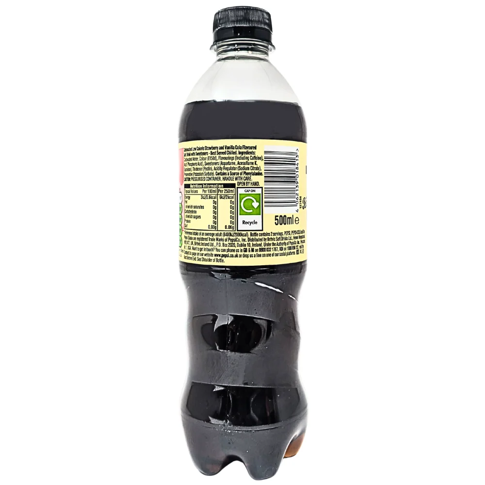 Pepsi Strawberries 'N' Cream Zero Sugar (UK) - 500mL - Image 2