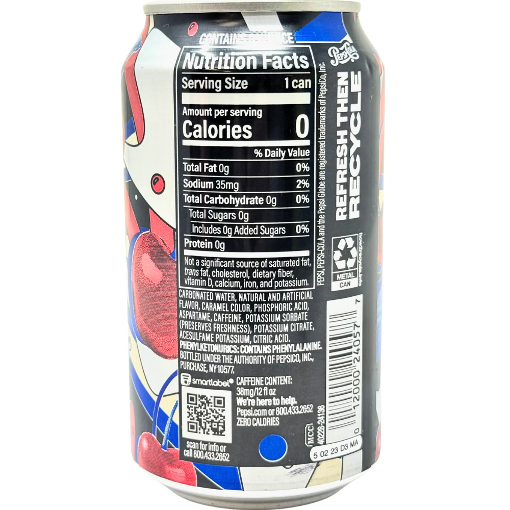 Pepsi Wild Cherry and Cream Zero Sugar - 355ml - Image 2