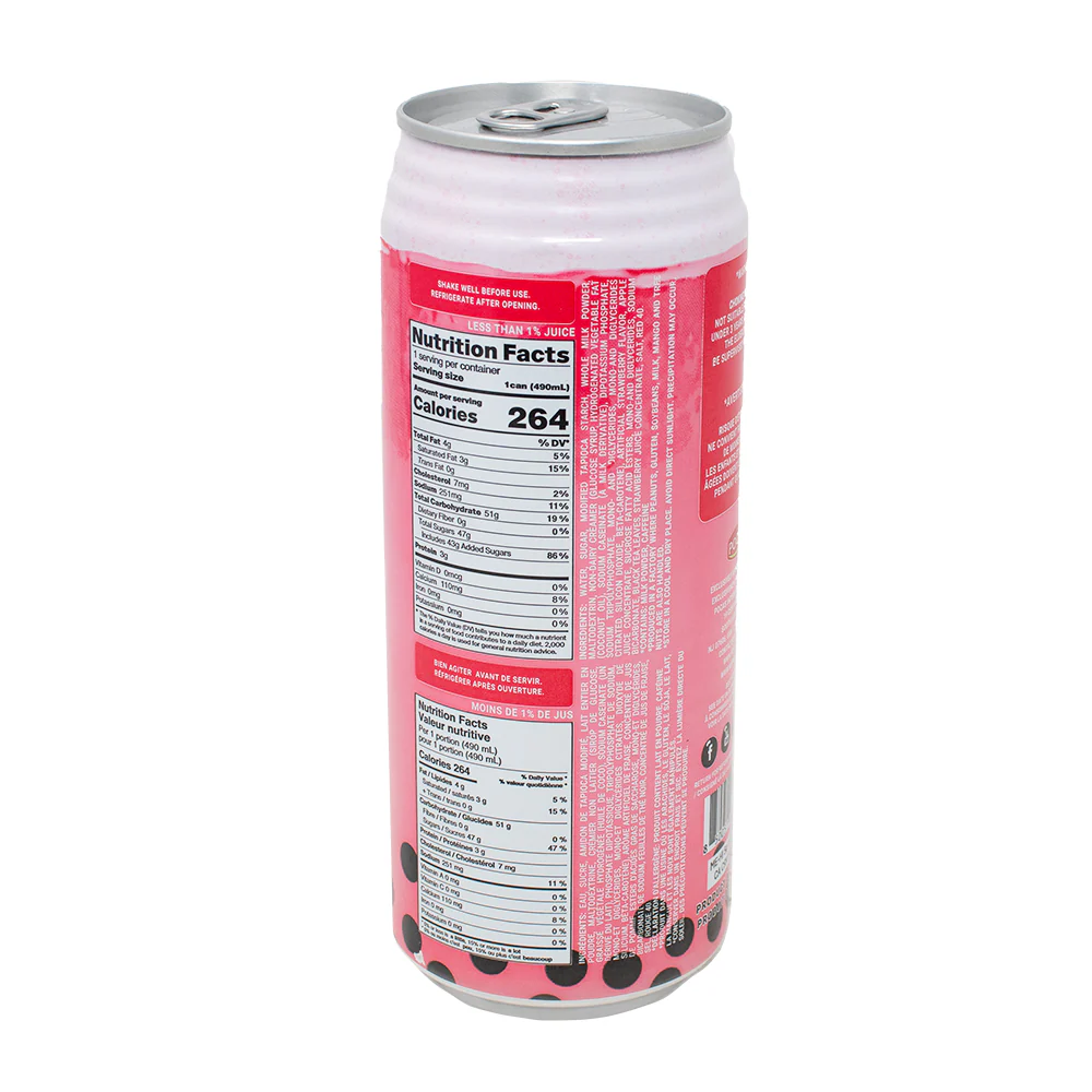 Pocas Bubble Tea - Strawberry with Tapioca Pearls 16.5oz - Image 3